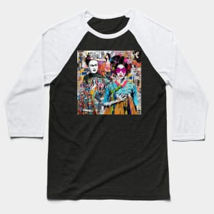 Frida Kahlo & Girl pop art Baseball T-Shirt